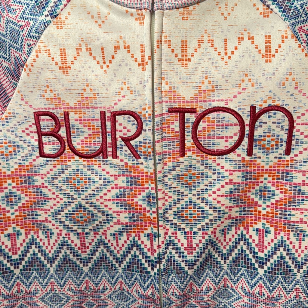 Burton Sweatshirt Multicolor Zip Front Hooded Fleece Lined Snowboard Sz Xs Euc — image 5 of 8
